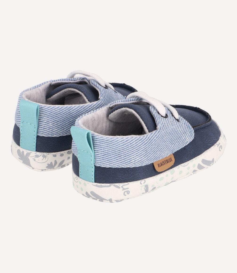 Zapato Casual Recién Nacido Denim Azul Black and Blue-2