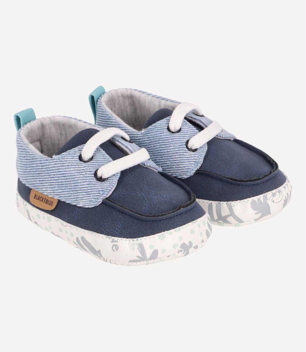 Zapato Casual Recién Nacido Denim Azul Black and Blue-0