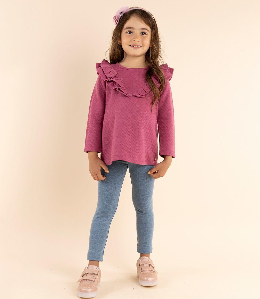 Conjunto Niña Con Vuelos Denim Celeste-0