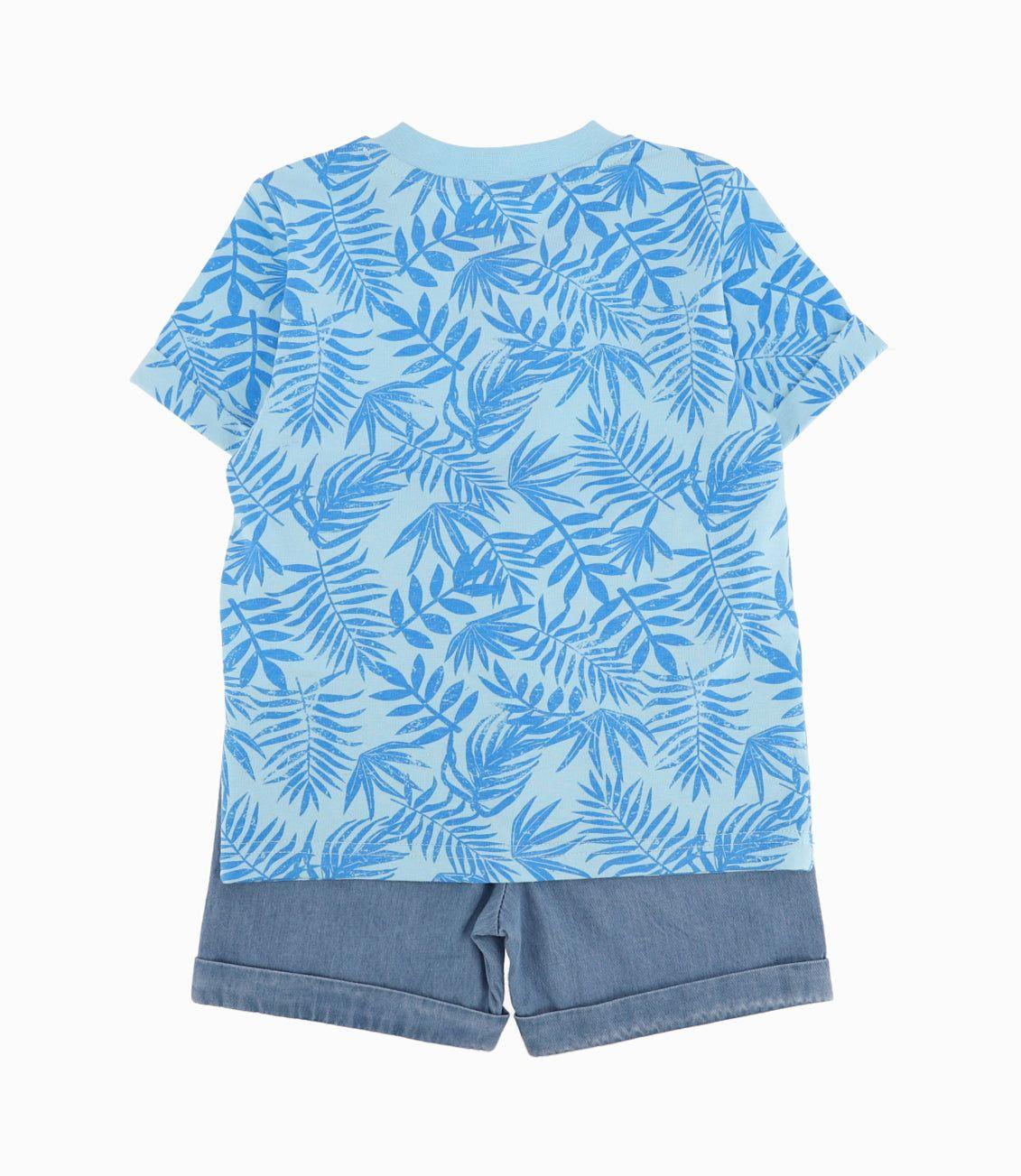 Conjunto Bebé Niño Palmeras Turquesa-2