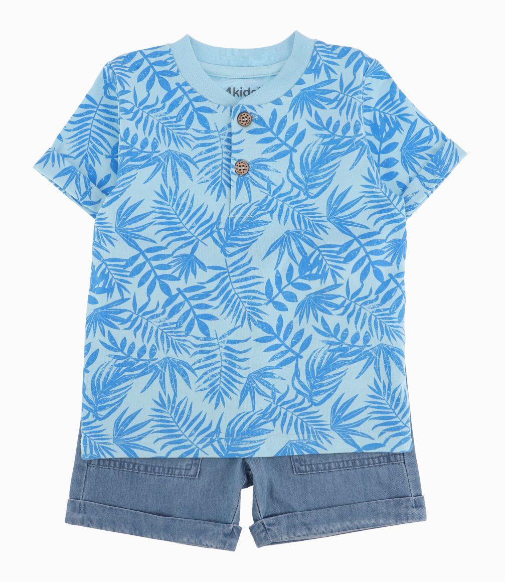 Conjunto Bebé Niño Palmeras Turquesa-8