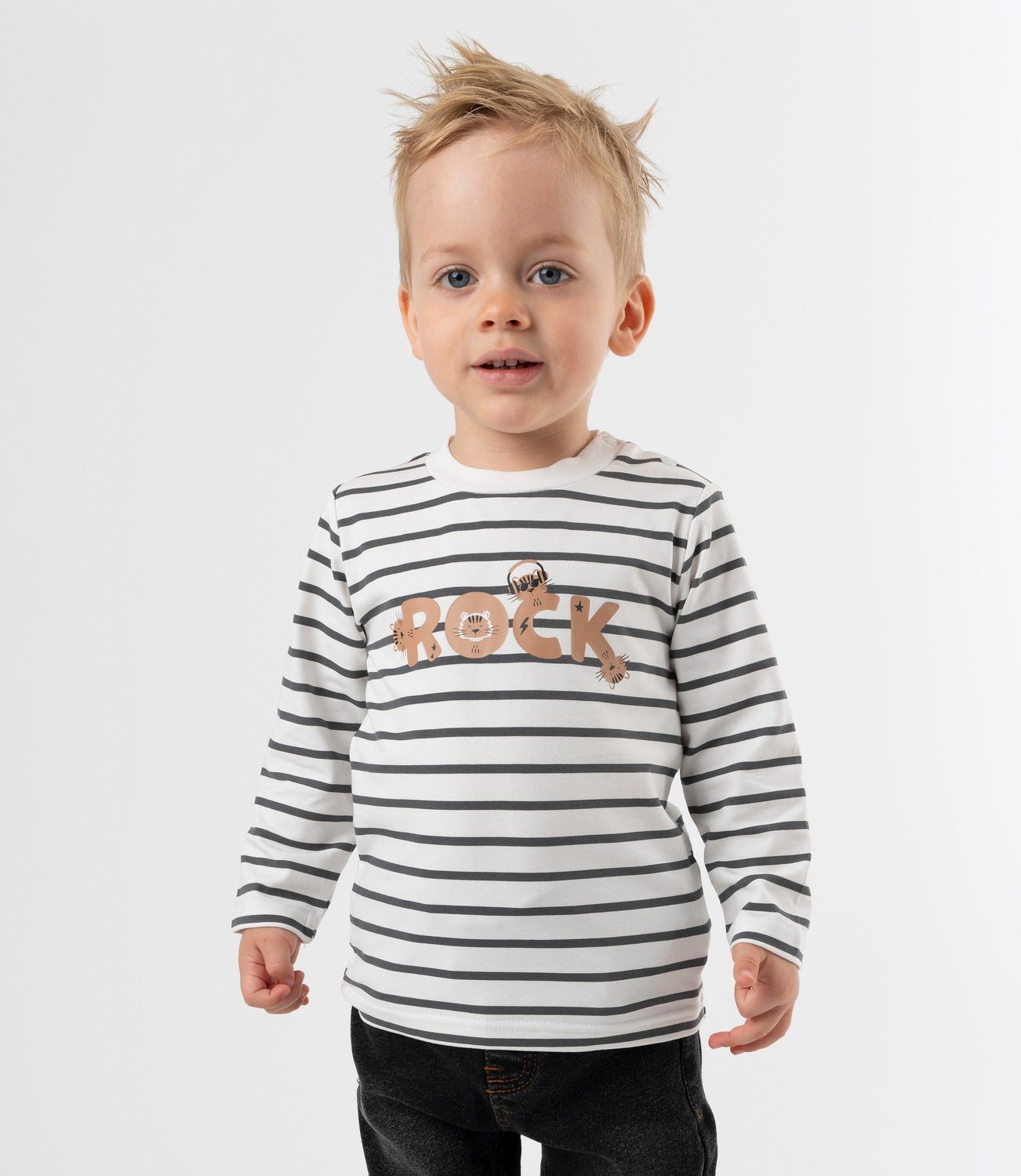 Polera manga larga bebé rock marengo 4 Kids-0