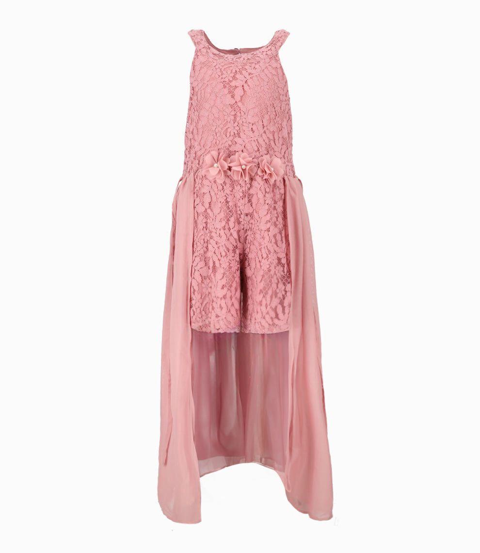 Enterito niña con cuello halter palo rosa Limonada-1