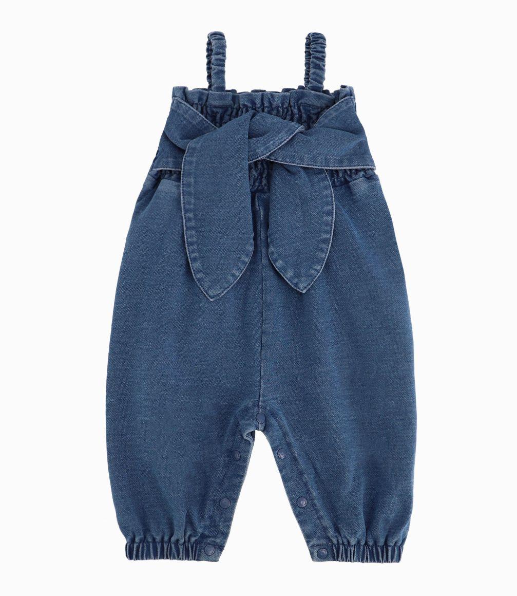 Jardinera Recién Nacida Con Lazo 4 Kids Denim Azul-0