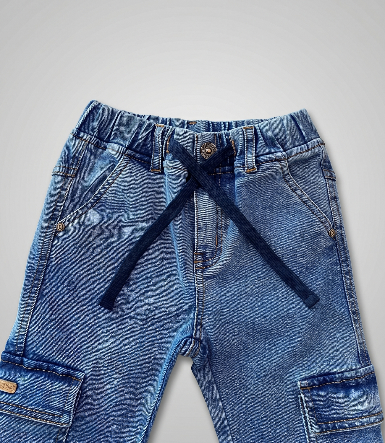 Jeans niño cargo  B11111270174 denim celeste Black and blue-2