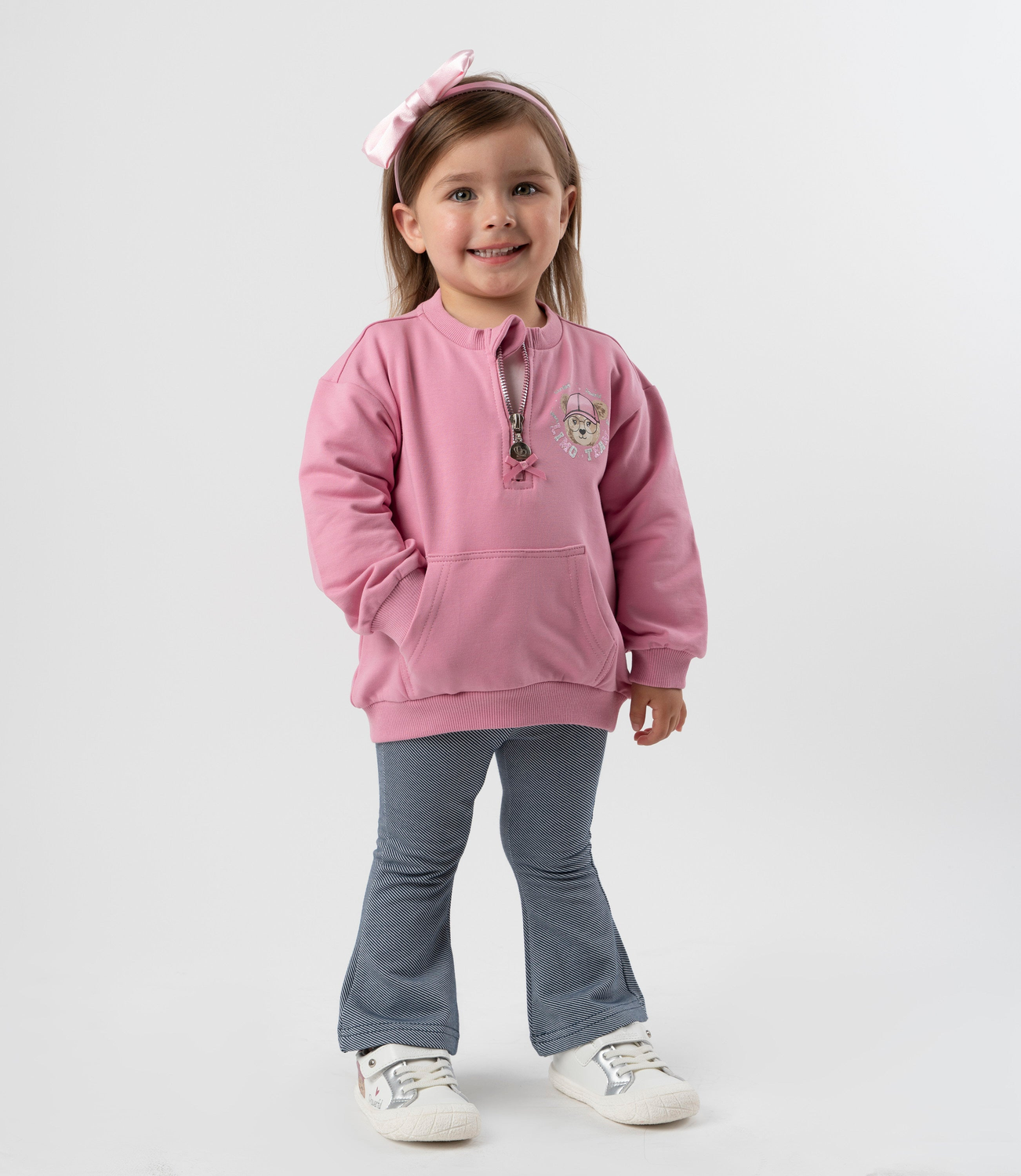 Conjunto bebé denim palo rosa Limonada-0