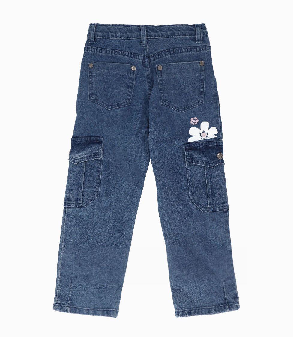 Jeans niña cargo celeste Limonada-1