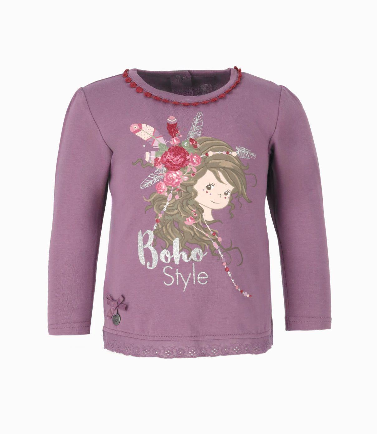 Polera bebé con estampado morado Limonada-0