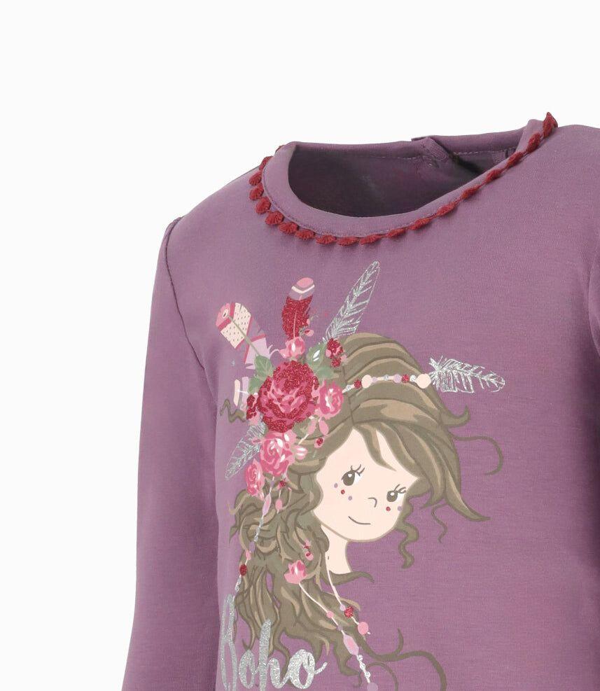 Polera bebé con estampado morado Limonada-2