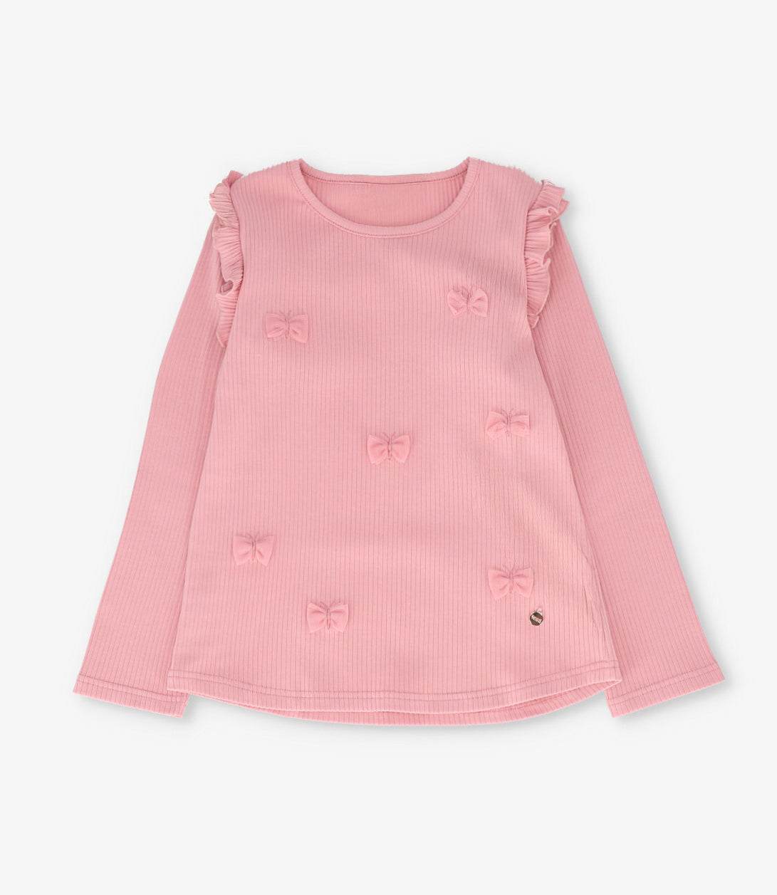 Polera manga larga niña con vuelos rosado 4 Kids-0