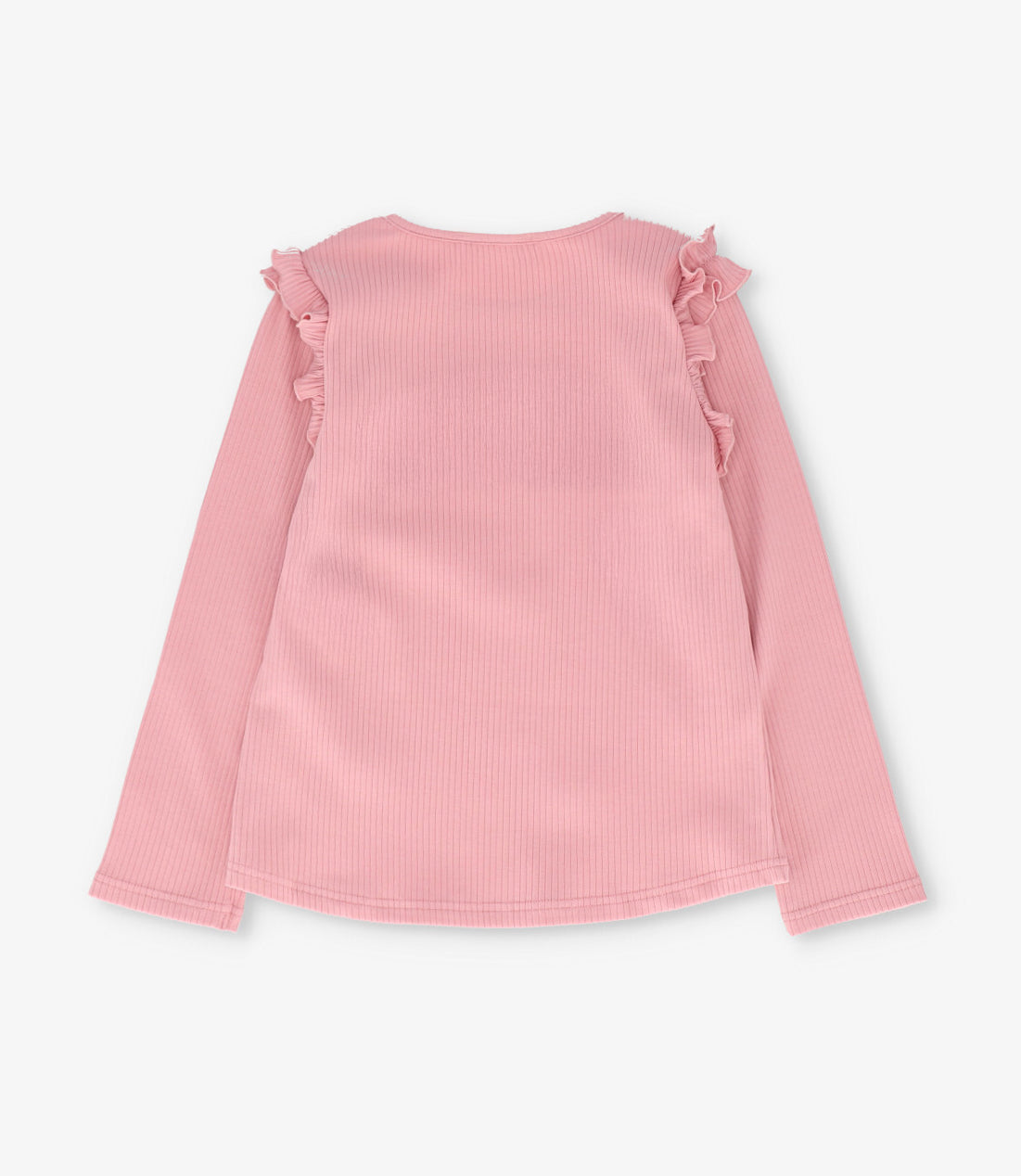 Polera manga larga niña con vuelos rosado 4 Kids-1