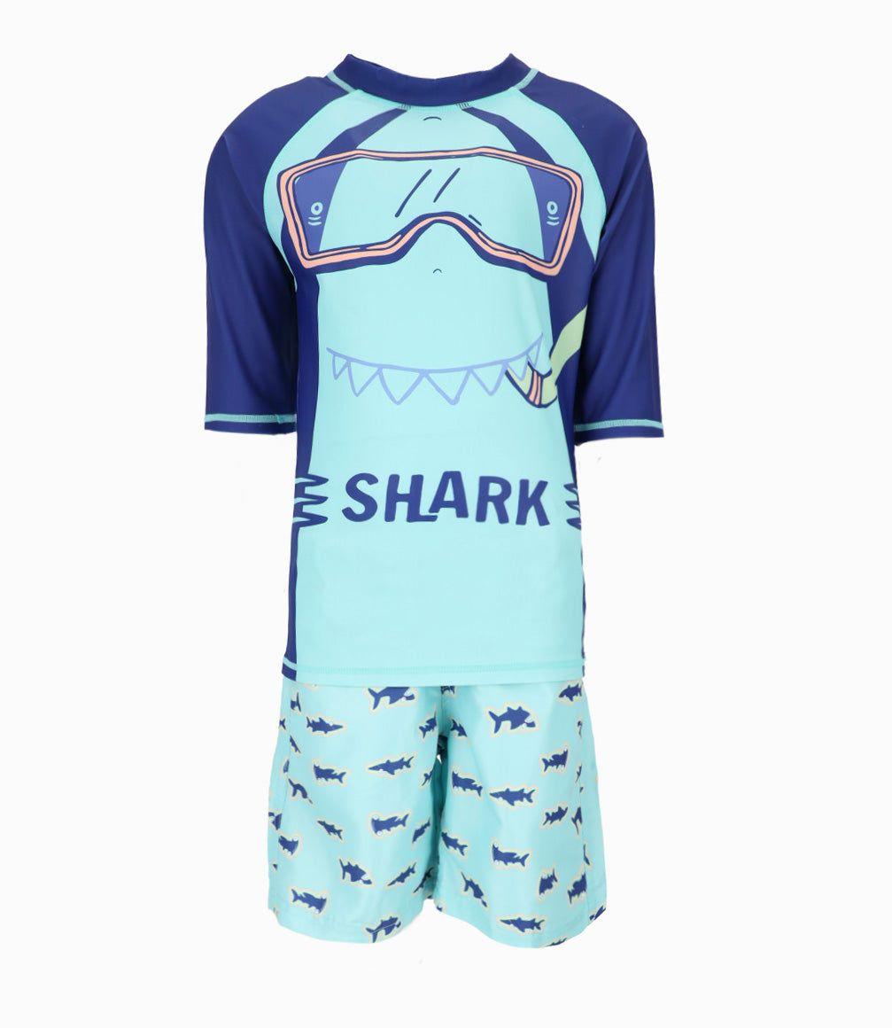 Traje de baño niño shark turquesa 4 Kids-0