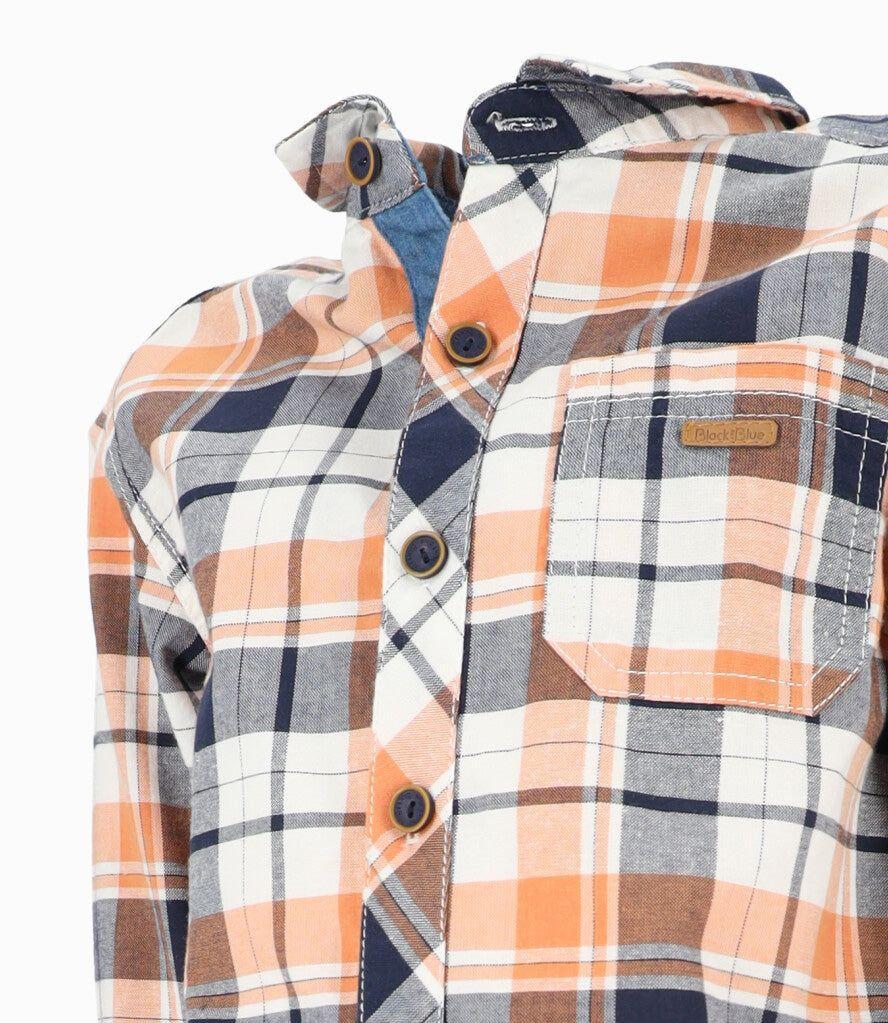 Camisa niño cuadrillé Naranjo Black and Blue-2