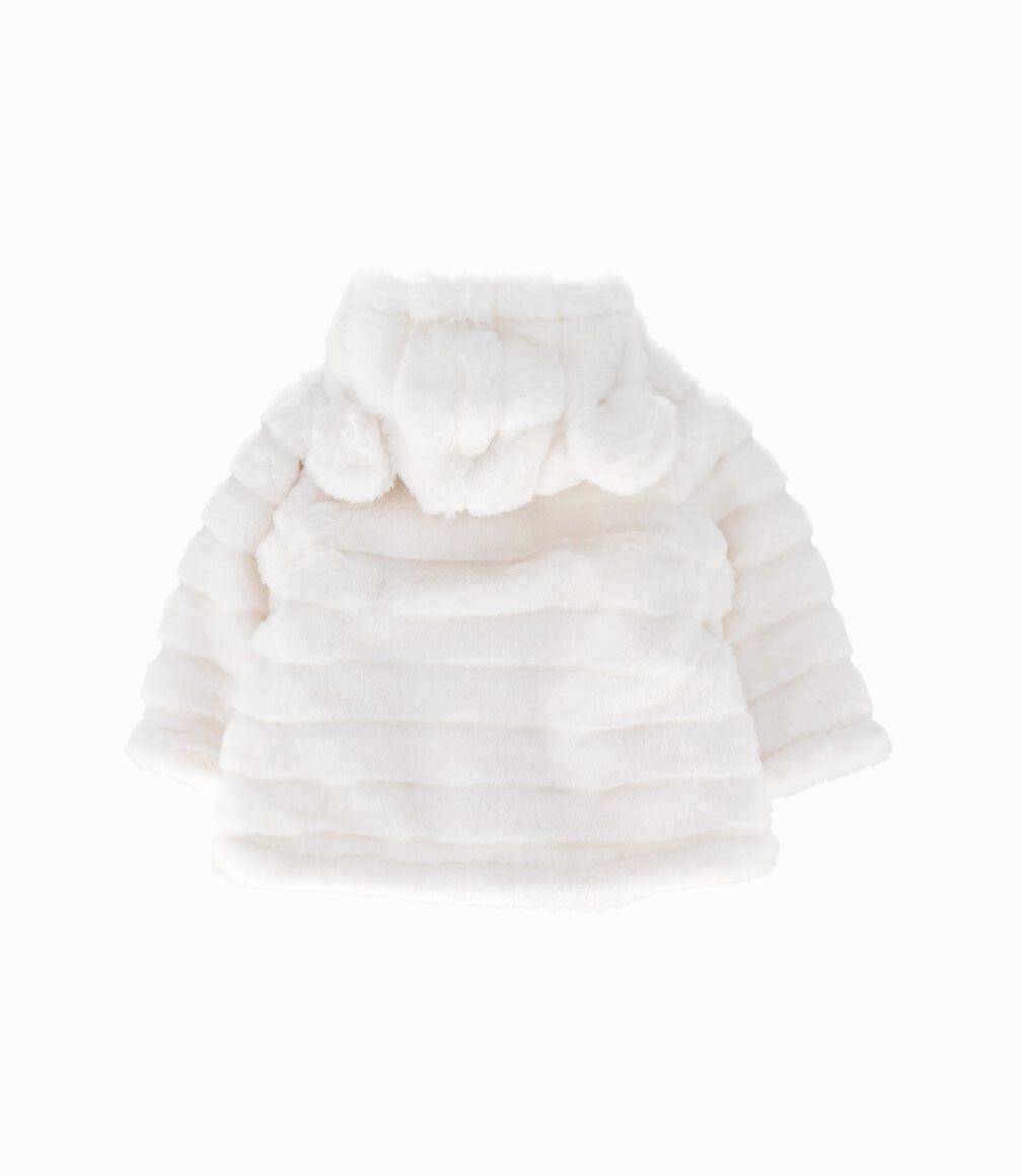 Chaqueta recién nacida de sherpa blanco Limonada-1