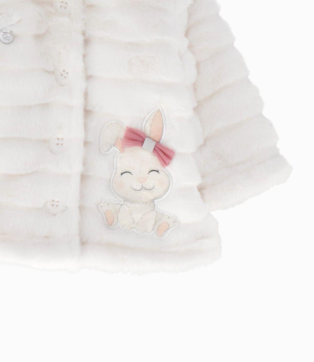 Chaqueta recién nacida de sherpa blanco Limonada-2