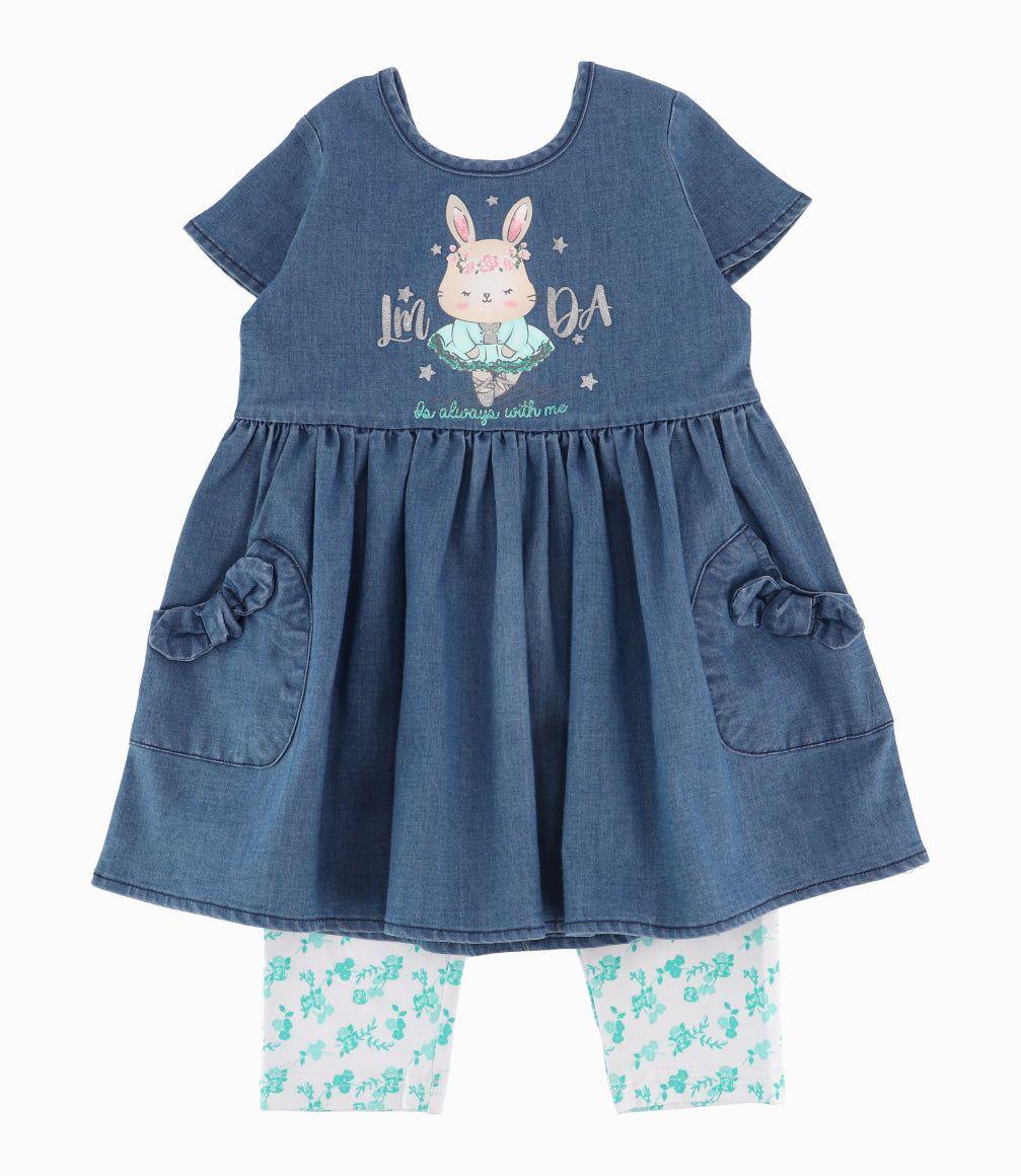 Conjunto Bebé De Vestido Y Calzas-0