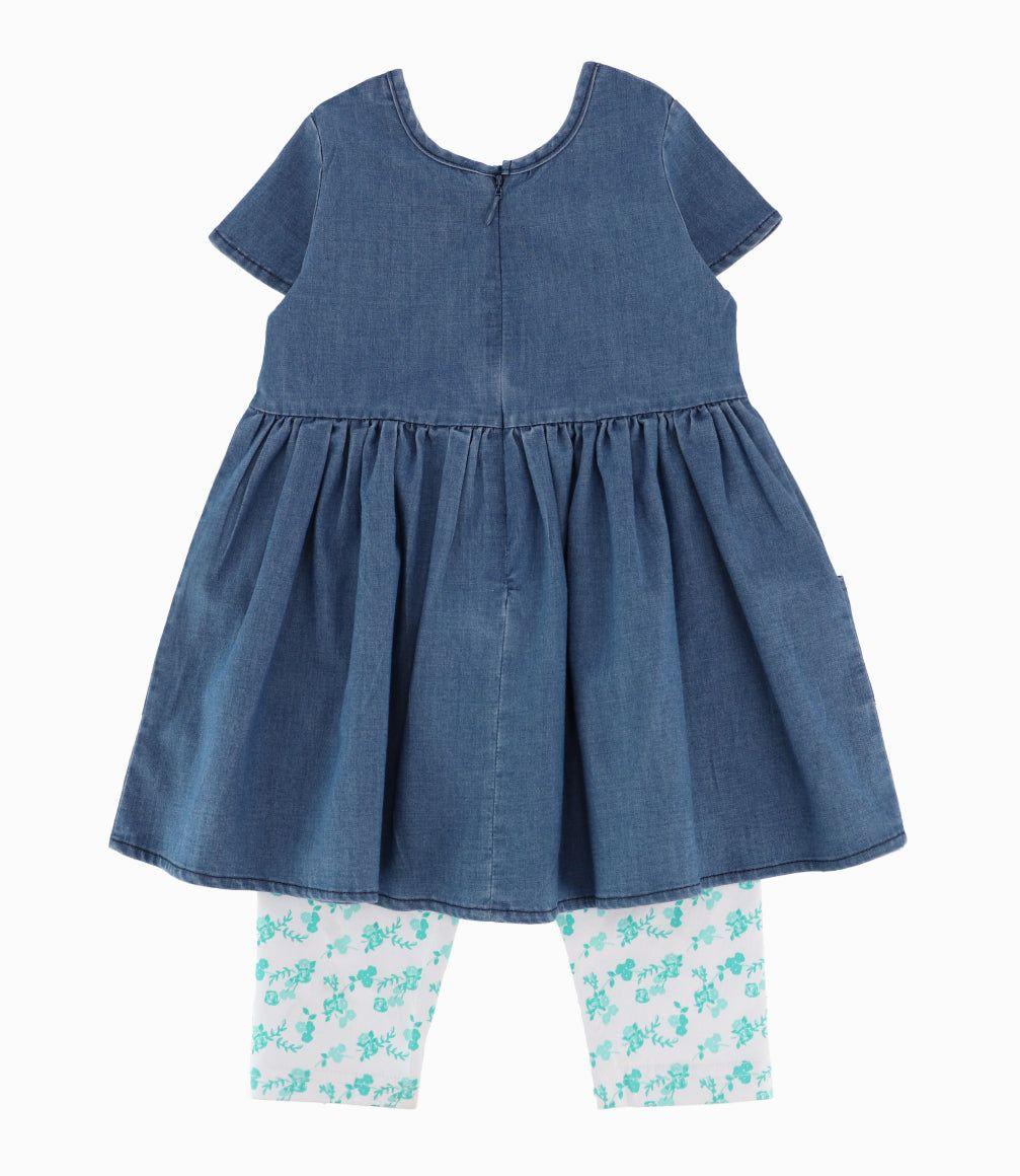 Conjunto Bebé De Vestido Y Calzas-3