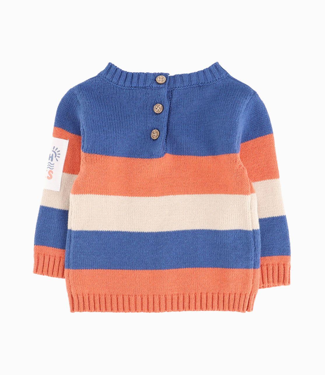 Chaleco Bebé Con Rayas Azul Piedra-5