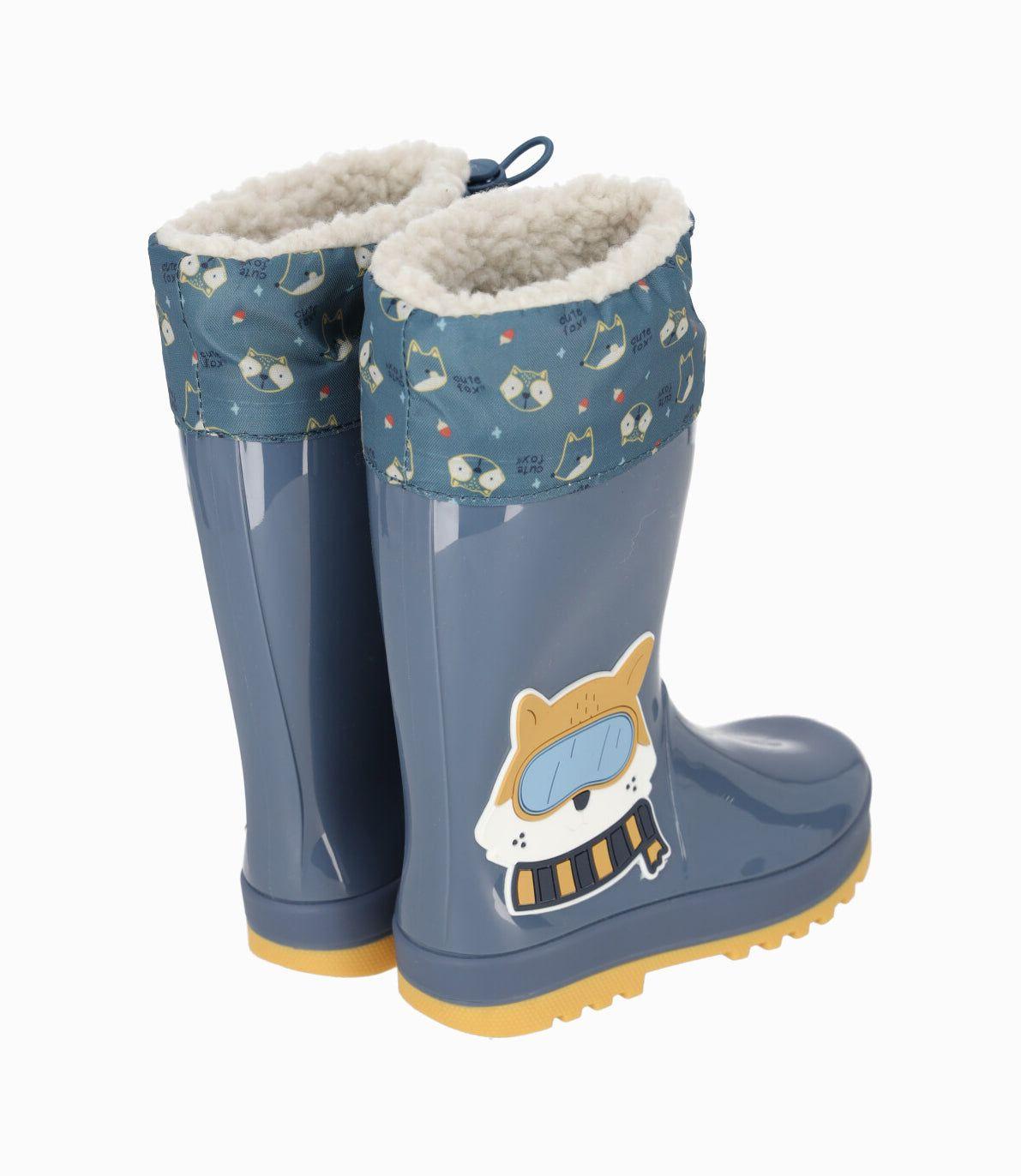 Bota bebés para lluvia azul Black and Blue-2