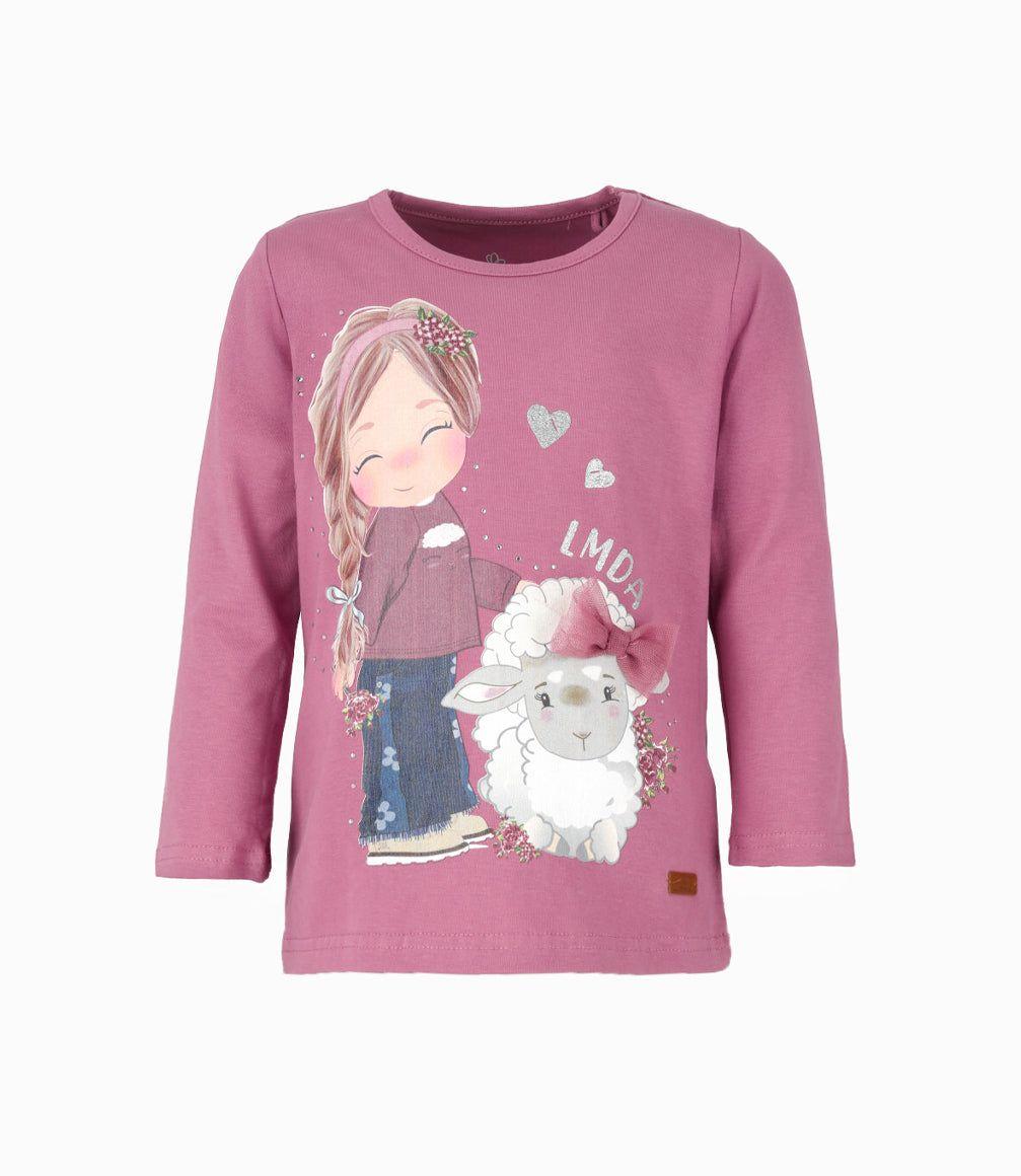 Polera niña con diseño burdeo Limonada-0