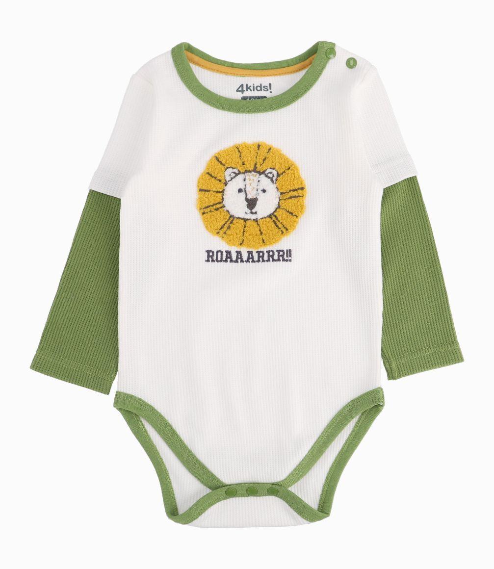 Body Bebé Niño Con Estampado De León 4 Kids Blanco-0