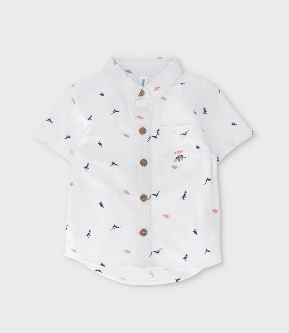 Camisa manga corta niño con dinosaurios crudo Black and Blue-1