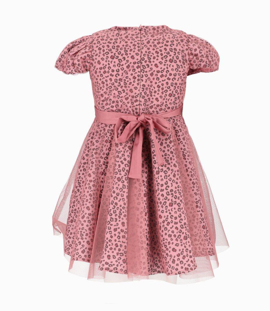 Vestido niña animal print palo rosa Limonada-1