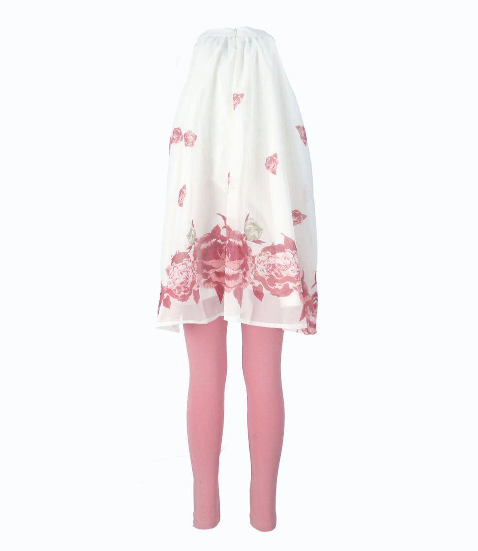 Conjunto niña con flores palo rosa Limonada-2