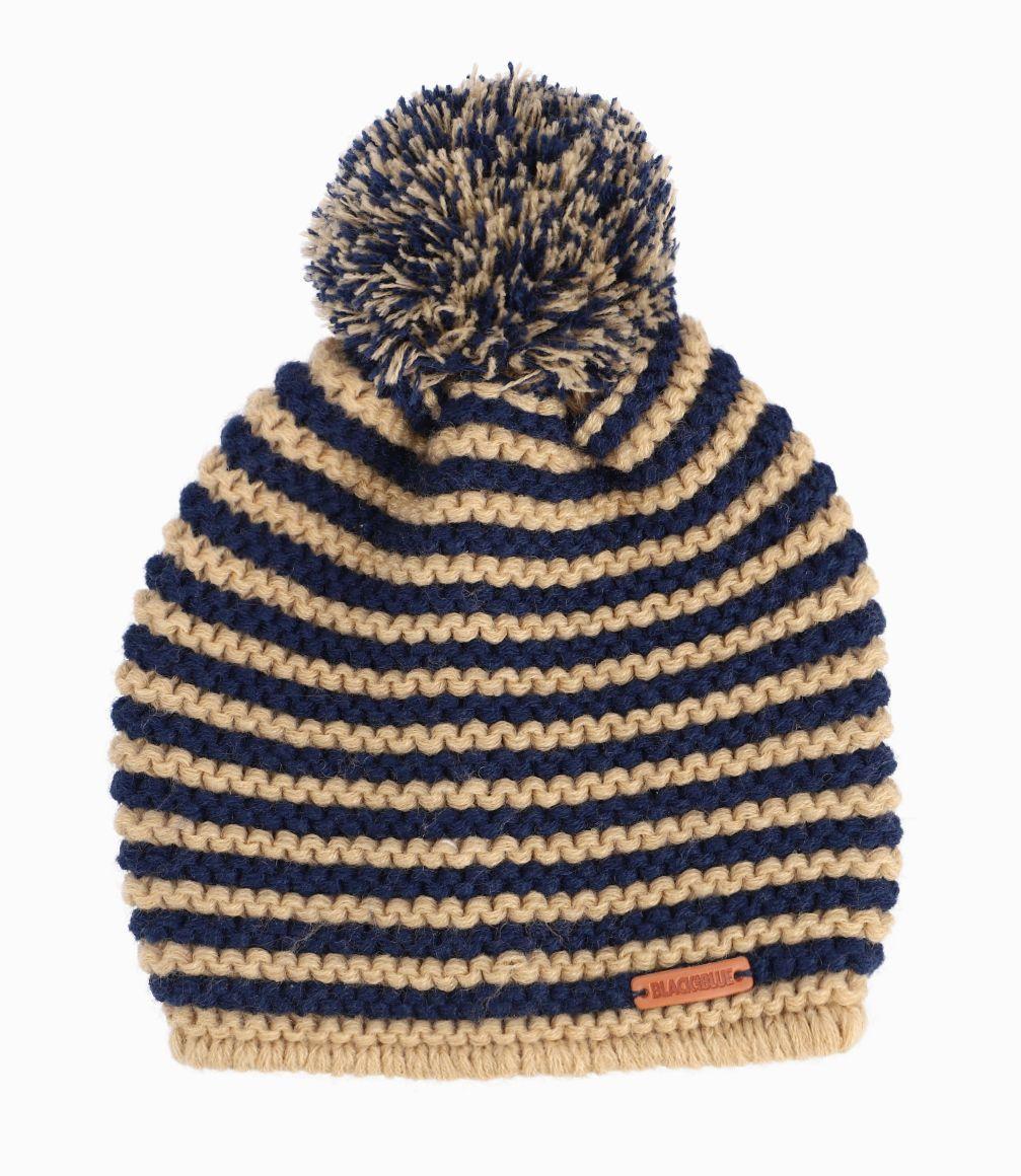 Gorro Recién Nacido Tejido Bicolor Black And Blue Azul Piedra-0