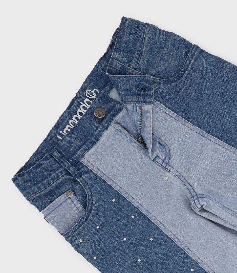 Jeans niña acampanados celeste Limonada-3
