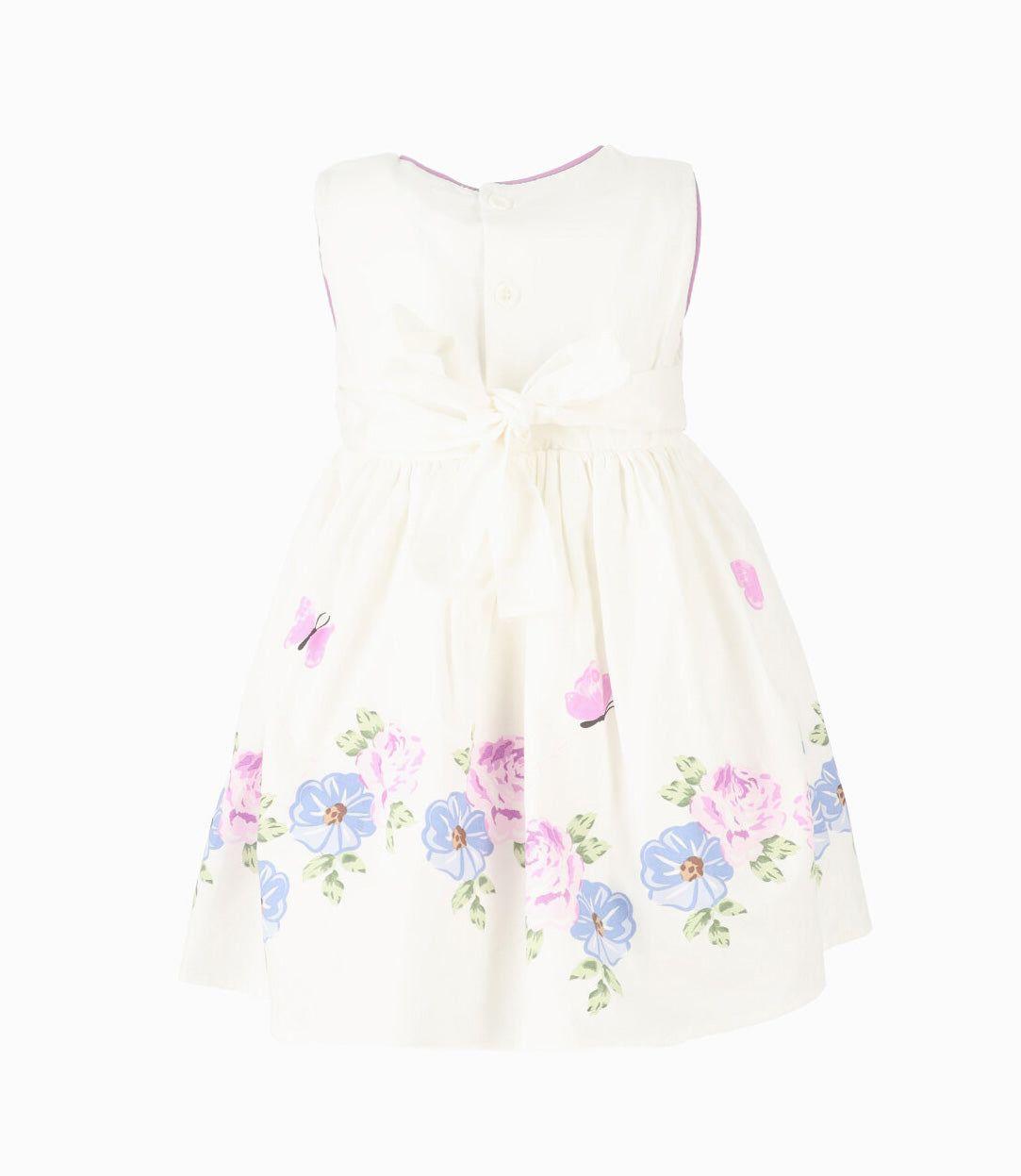 Vestido bebé con flores crudo Limonada-1