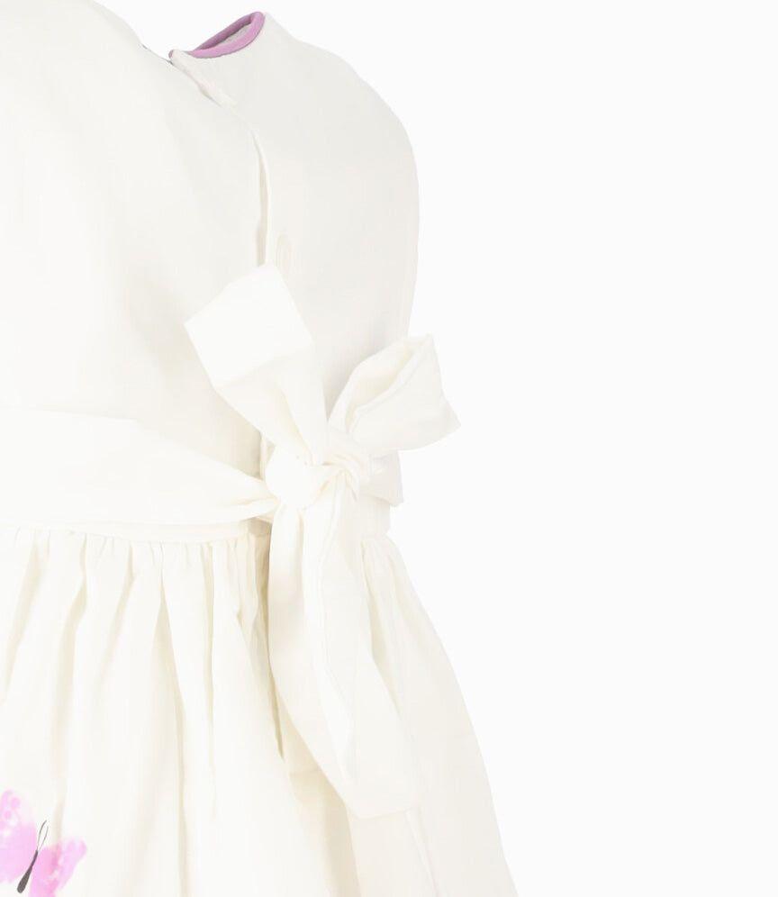 Vestido bebé con flores crudo Limonada-2