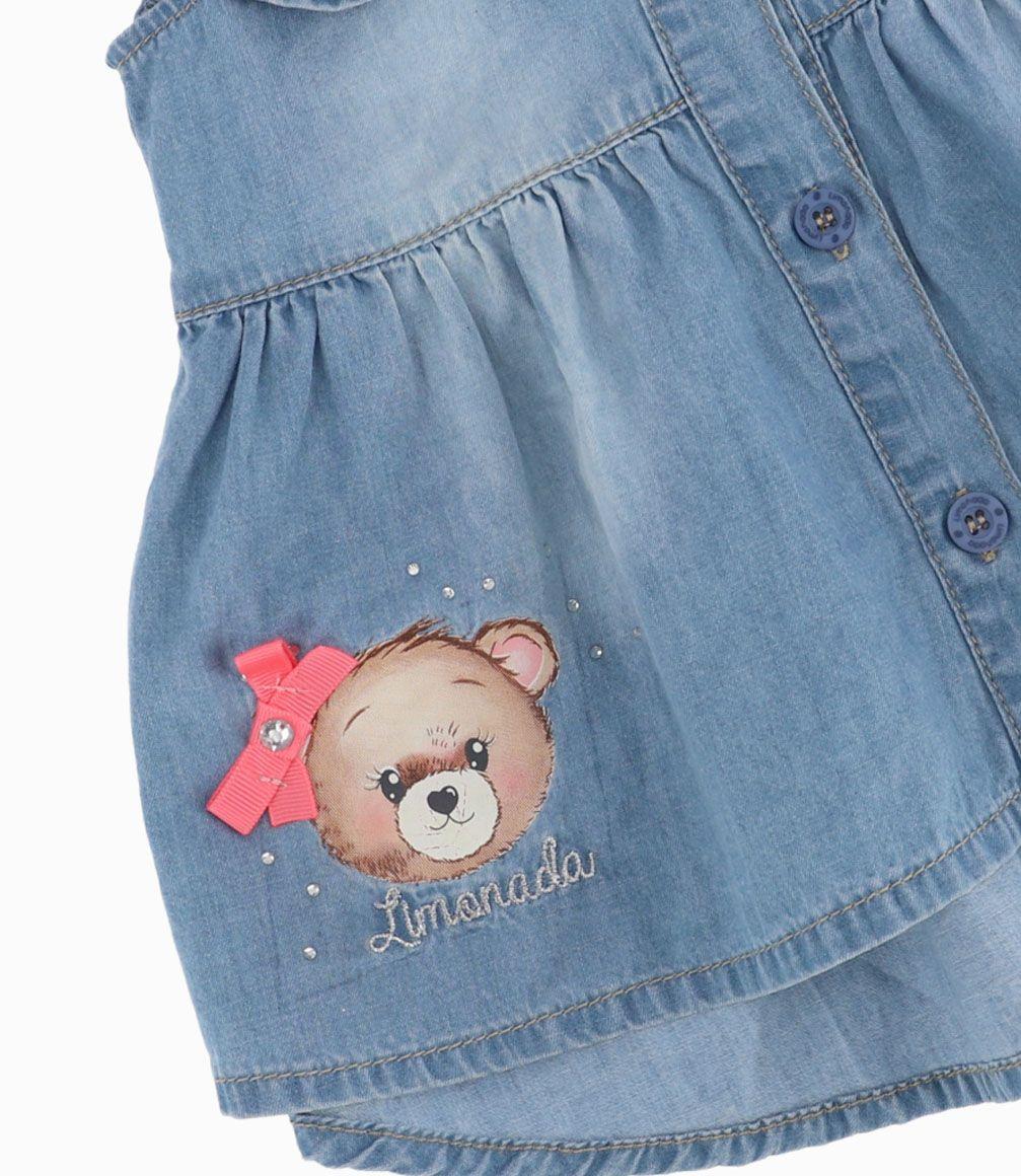 Conjunto Rosas y Ositos Recién Nacida Denim Celeste Limonada-1