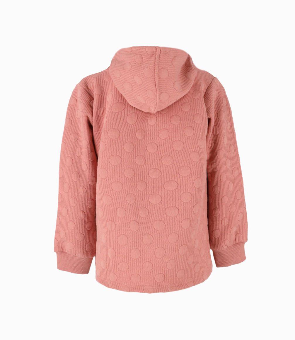 Polerón niña con puntos palo rosa Limonada-1