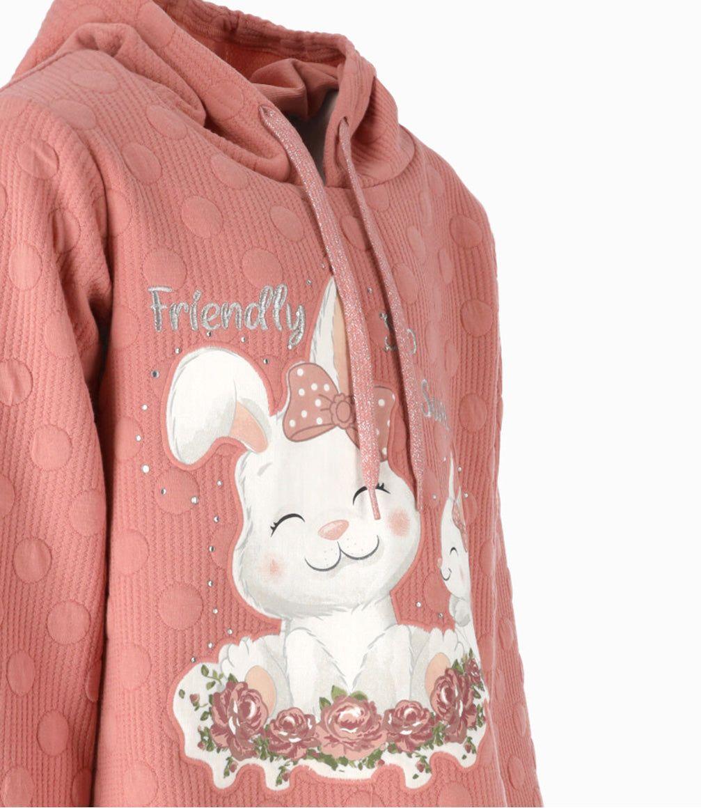 Polerón niña con puntos palo rosa Limonada-2