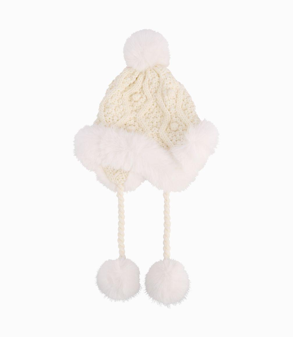 Gorro Niña Tejido Limonada Crudo-1