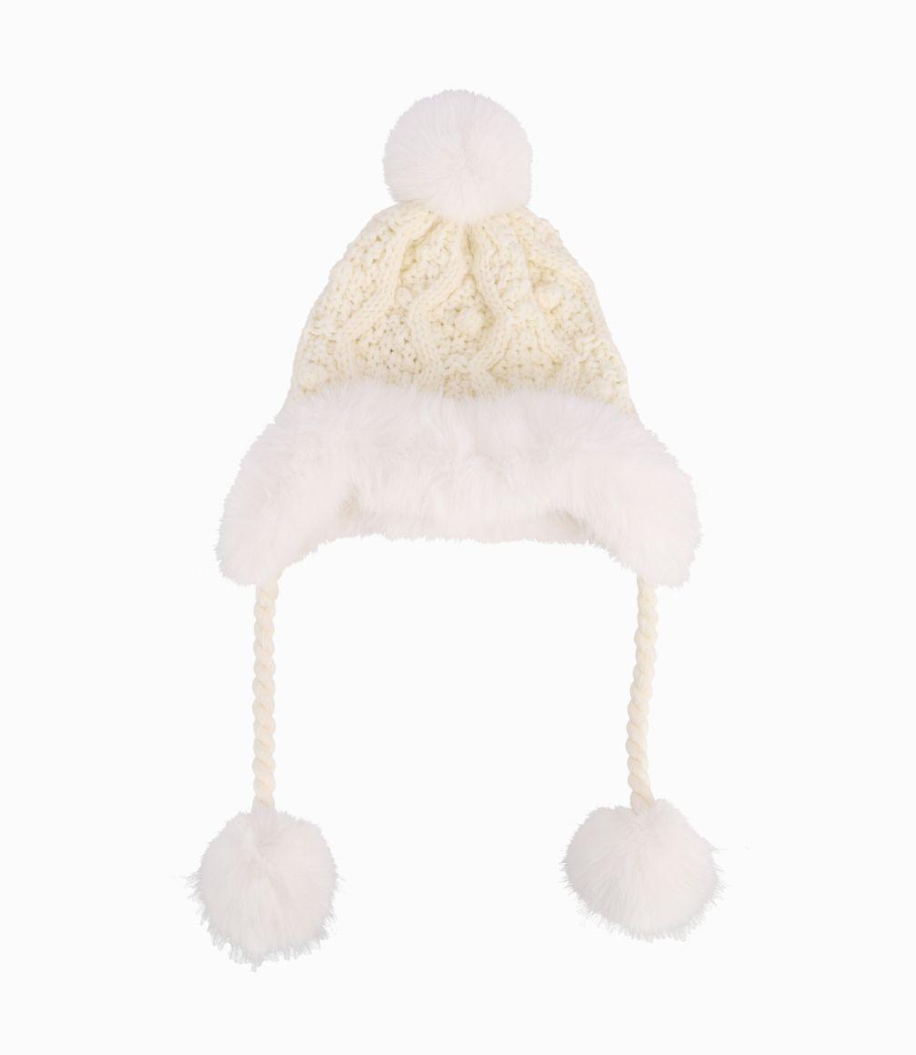 Gorro Niña Tejido Limonada Crudo-0