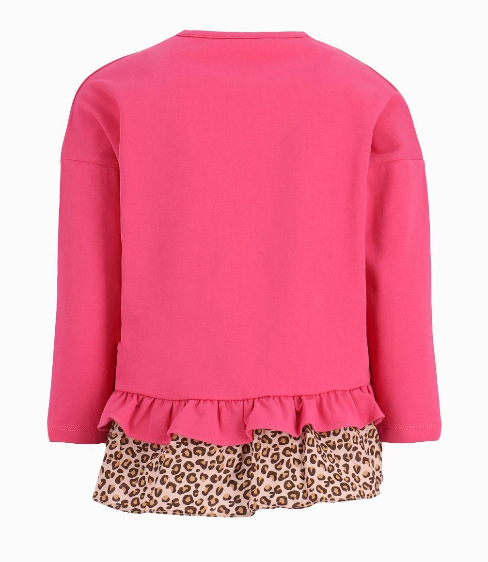 Polera Niña Con Vuelos Animal Print Limonada Frutilla-3