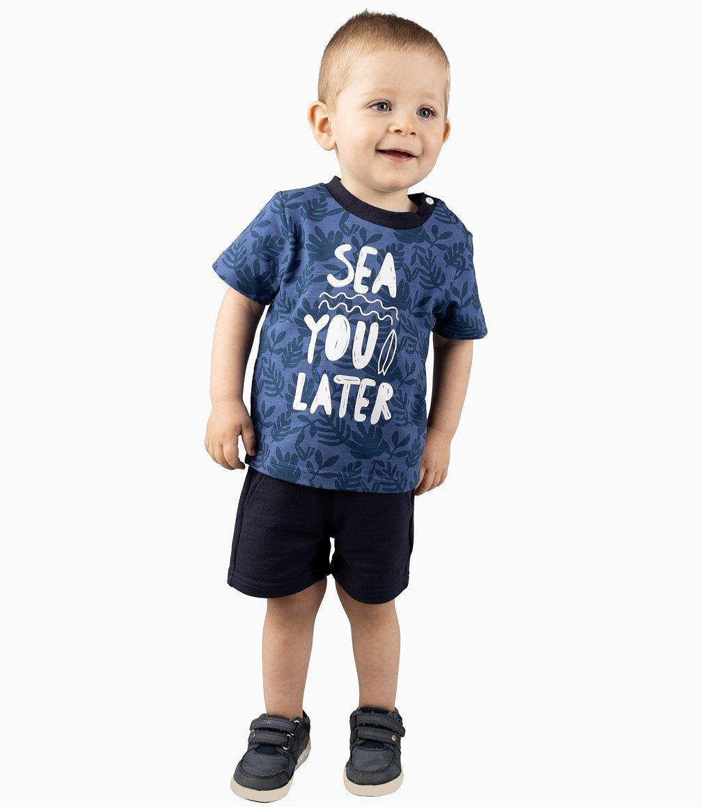 Conjunto Bebé Niño Estampado Azul Marino-0