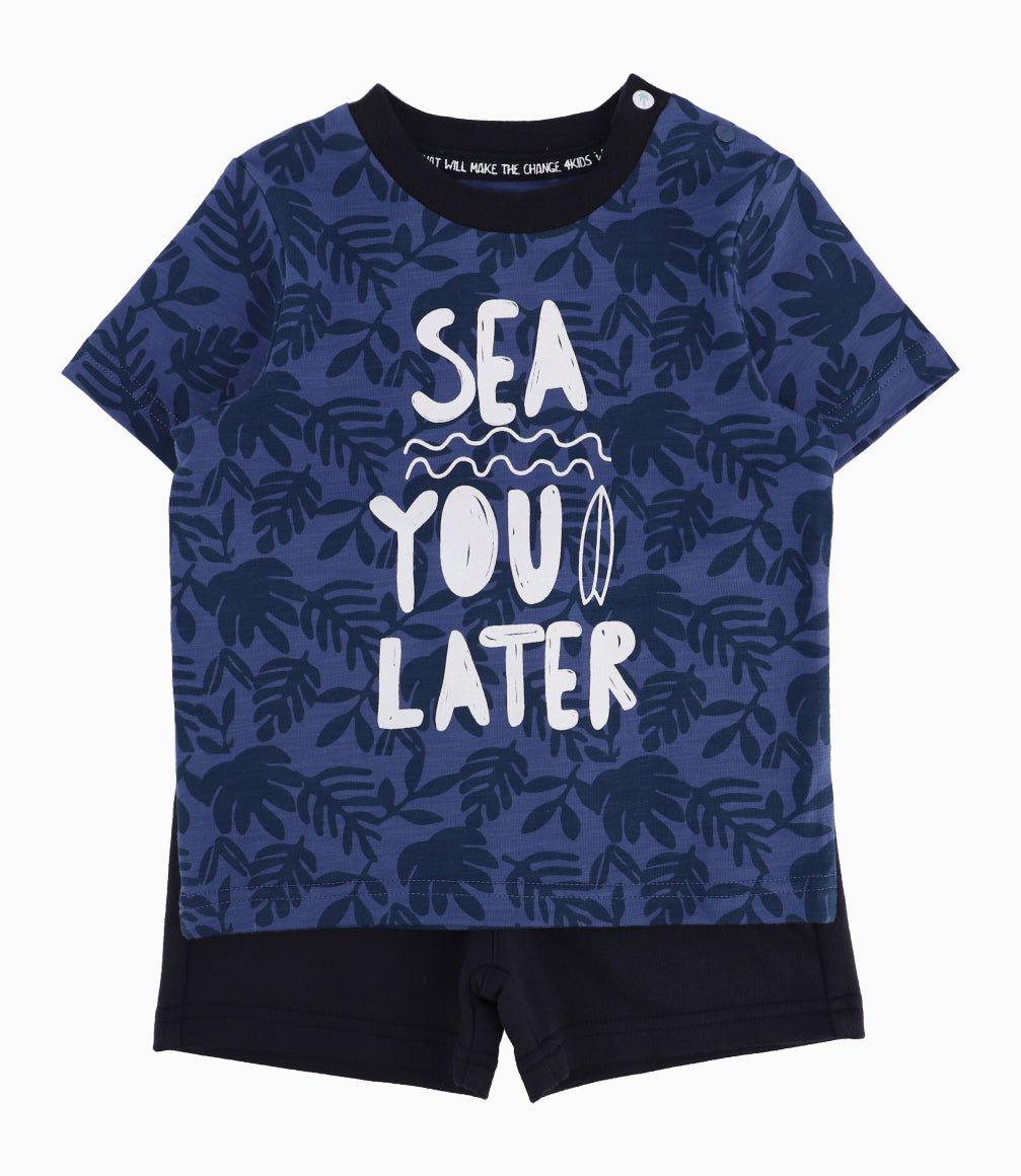 Conjunto Bebé Niño Estampado Azul Marino-1