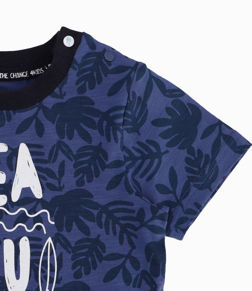 Conjunto Bebé Niño Estampado Azul Marino-4