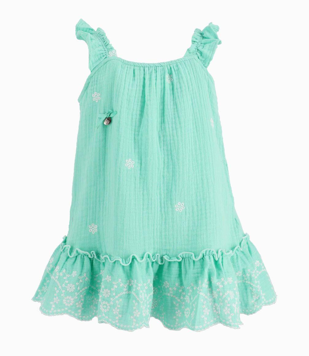 Vestido Niña Con Flores Bordadas-8