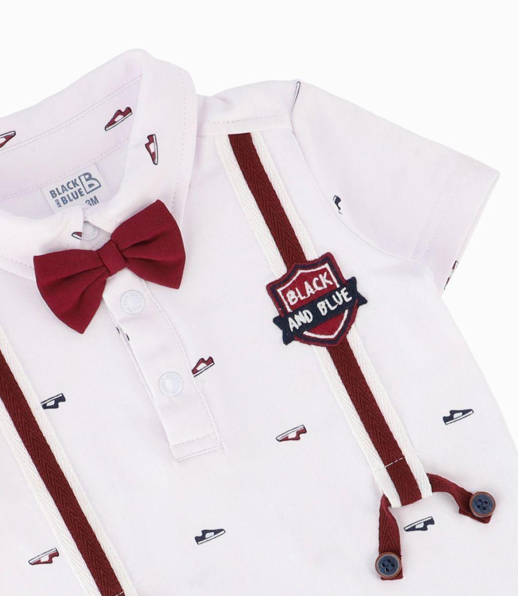 Conjunto Recién Nacido Con Suspensores Black and Blue Blanco-1