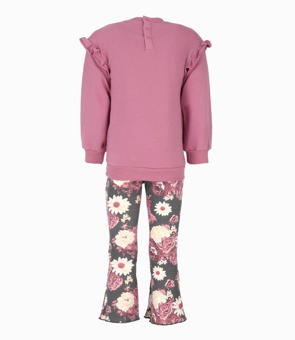 Conjunto niña flare palo rosa Limonada-1