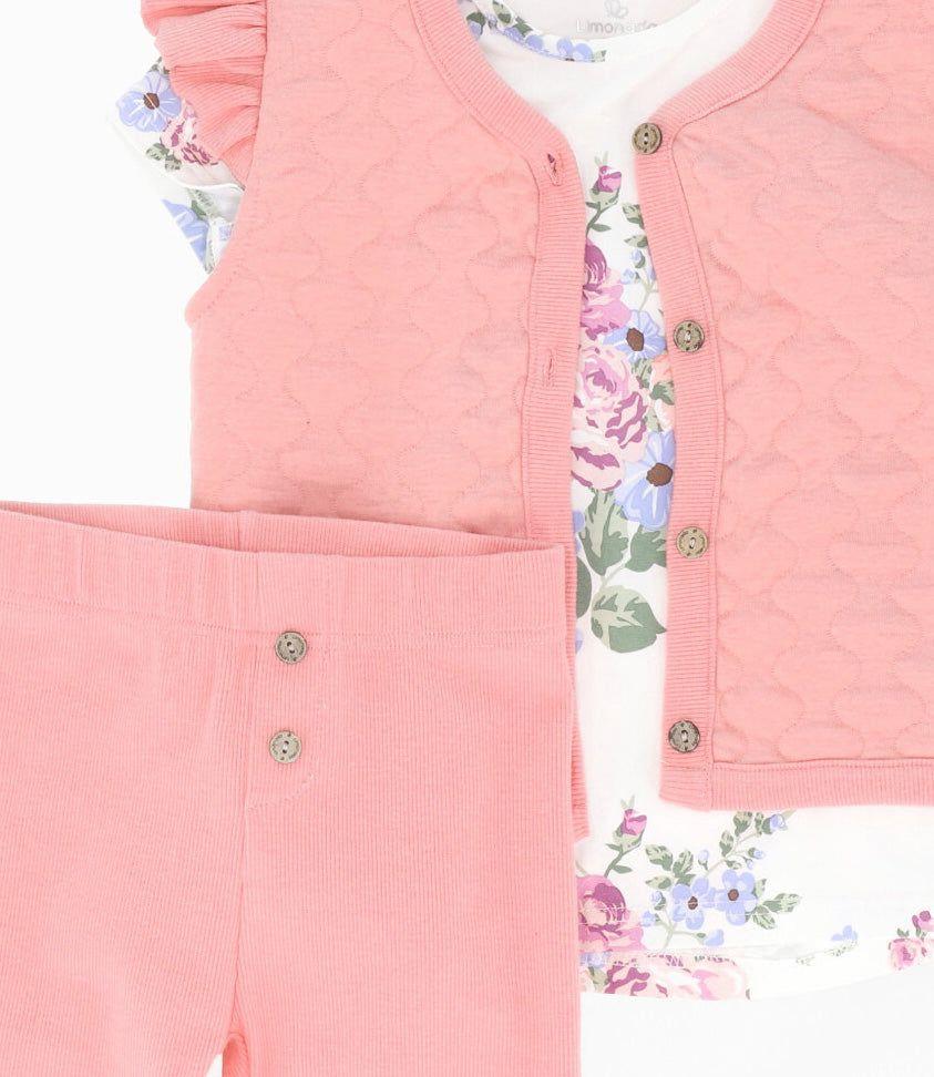 Conjunto niña de polera, calzas y chaqueta Coral LIMONADA-4