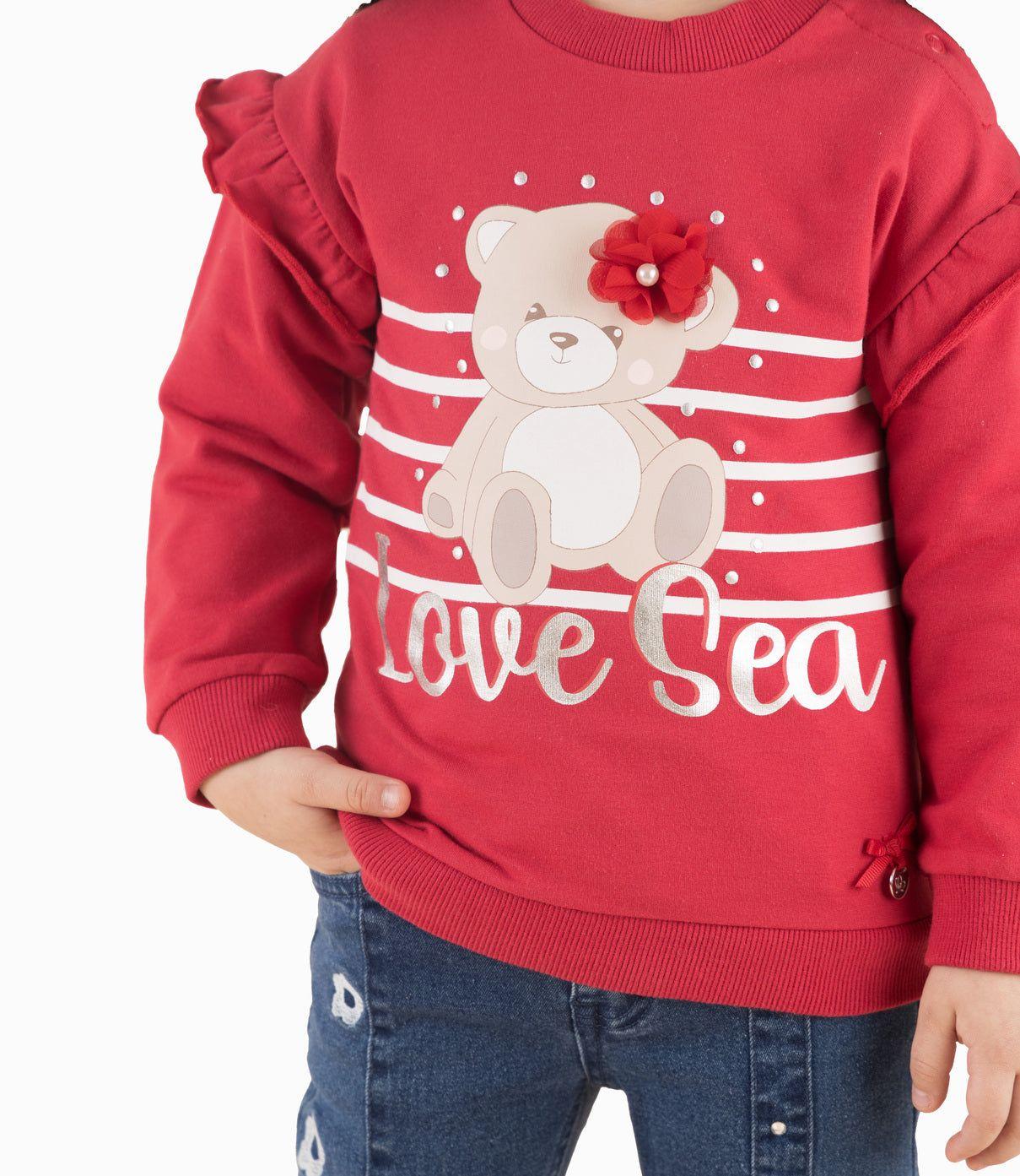 Polerón Bebé Con Oso Rojo-3