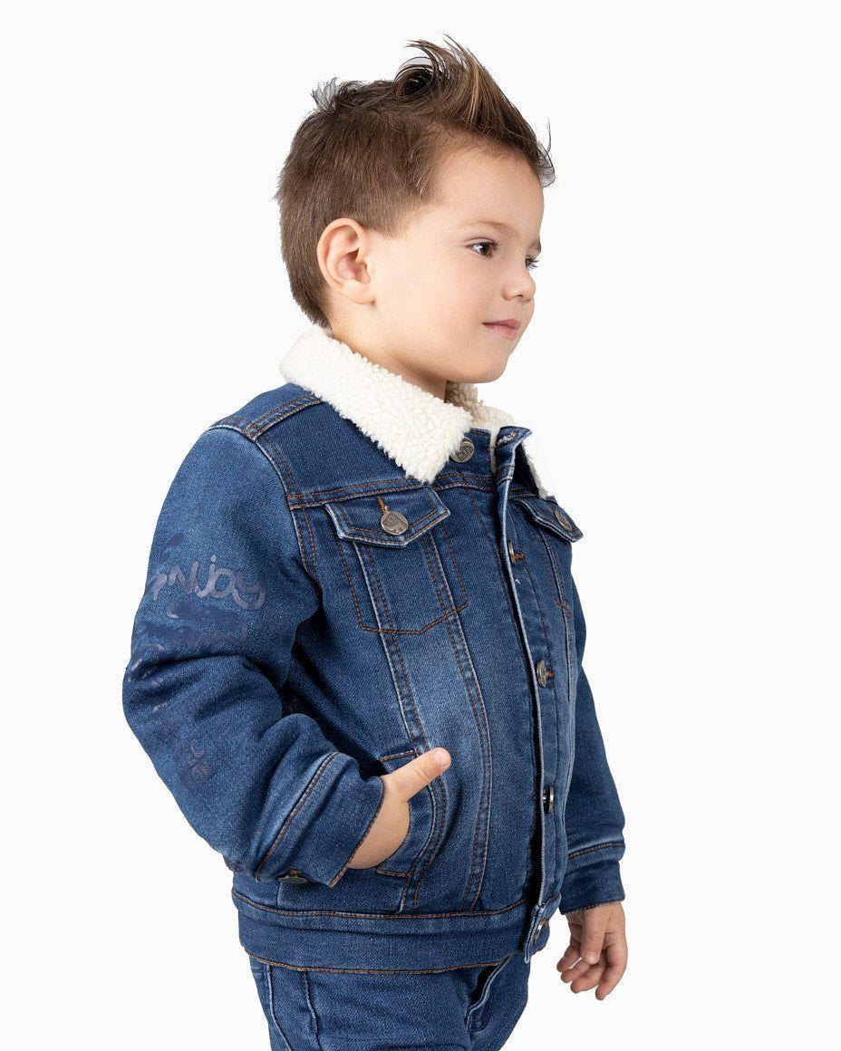 Chaqueta Bebé Niño De Jeans Black And Blue Denim Celeste-1