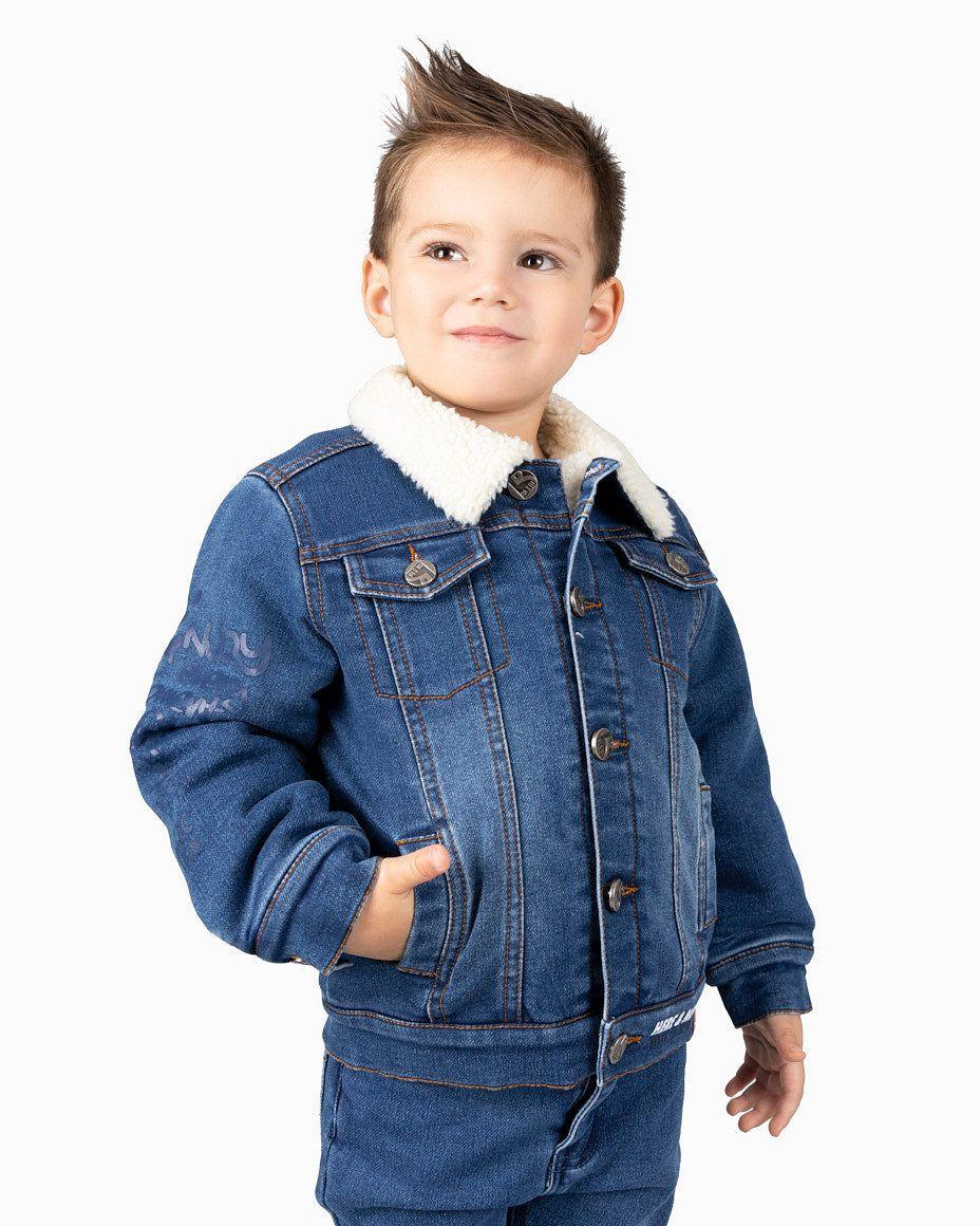 Chaqueta Bebé Niño De Jeans Black And Blue Denim Celeste-0