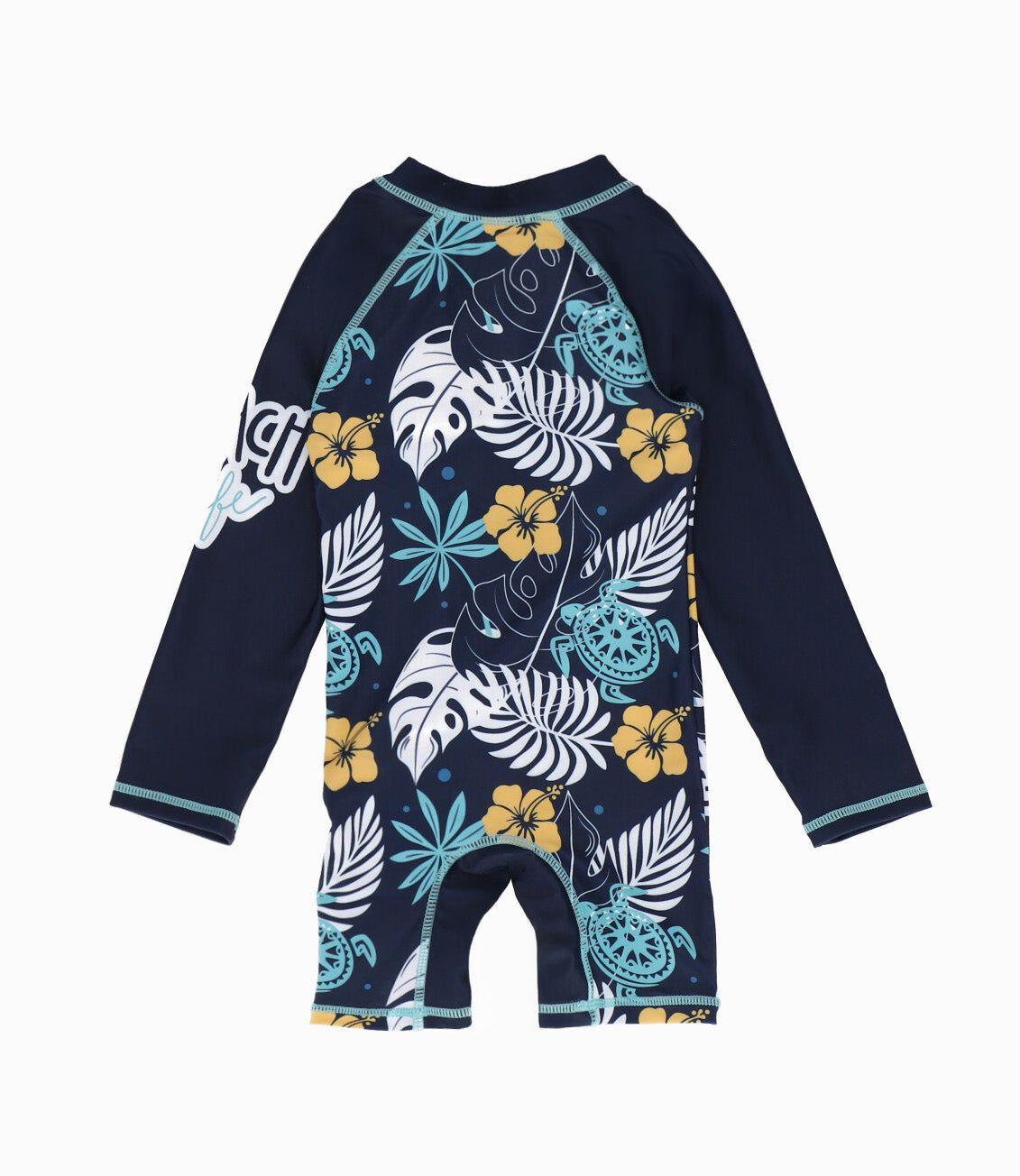 Traje de baño bebé enterito azul marino Black and Blue-1