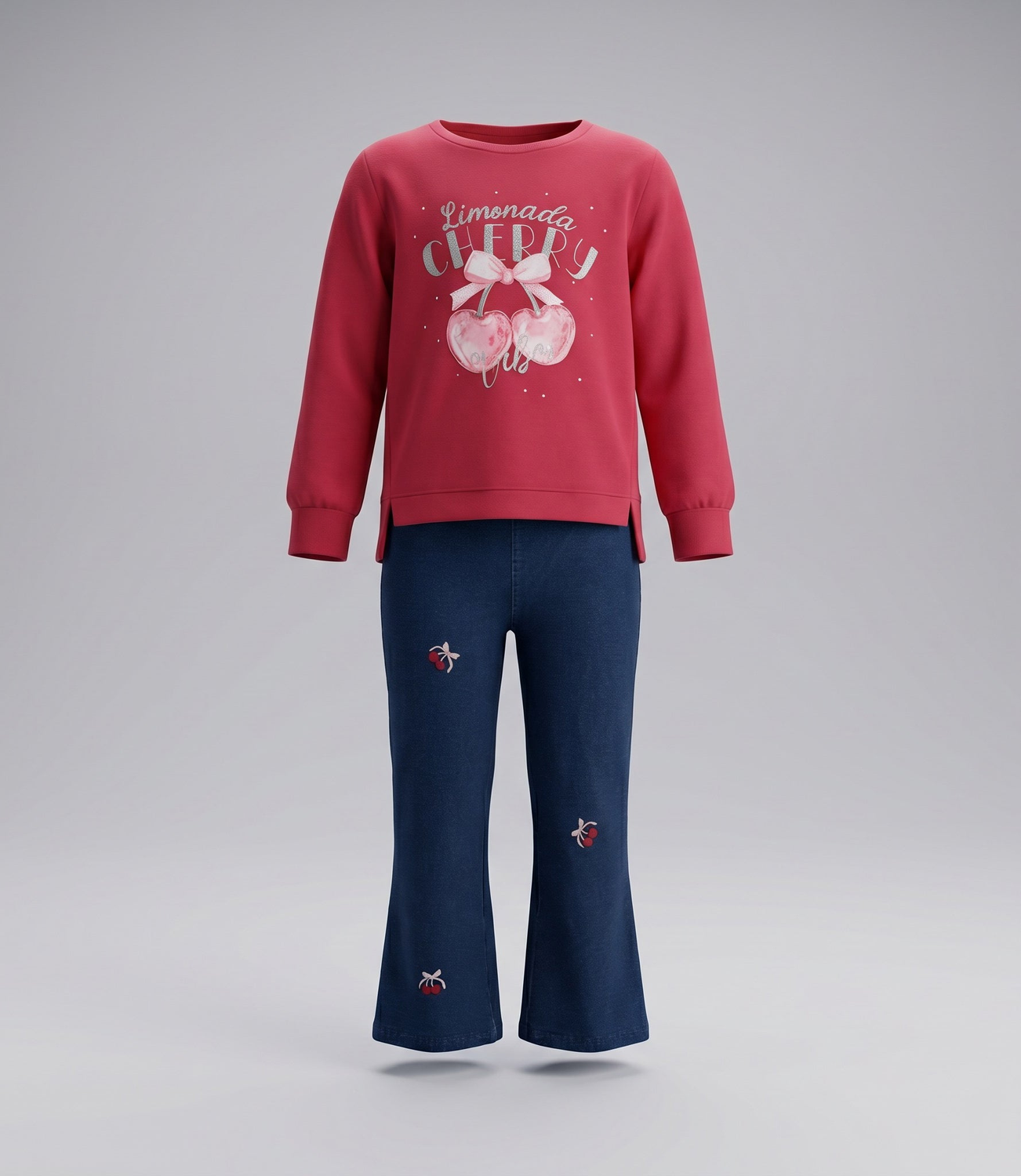 Conjunto polerón liviano y calza niña  L11221270688 frambues-1